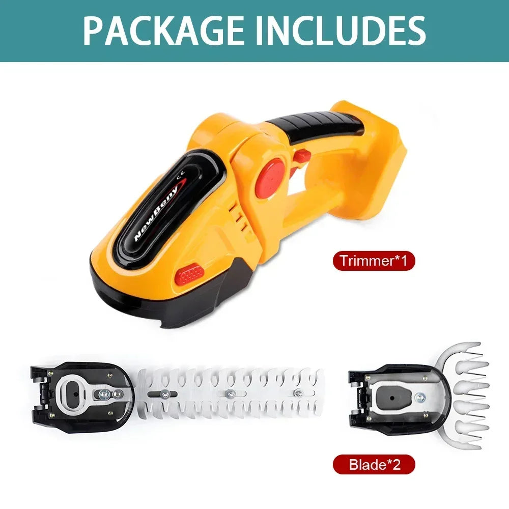 NEWBENY 2 IN 1 Electric Hedge Trimmer Cordless Portable High Power Household Lawn Mower Rechargeable Pruner Weeding Garden Tools