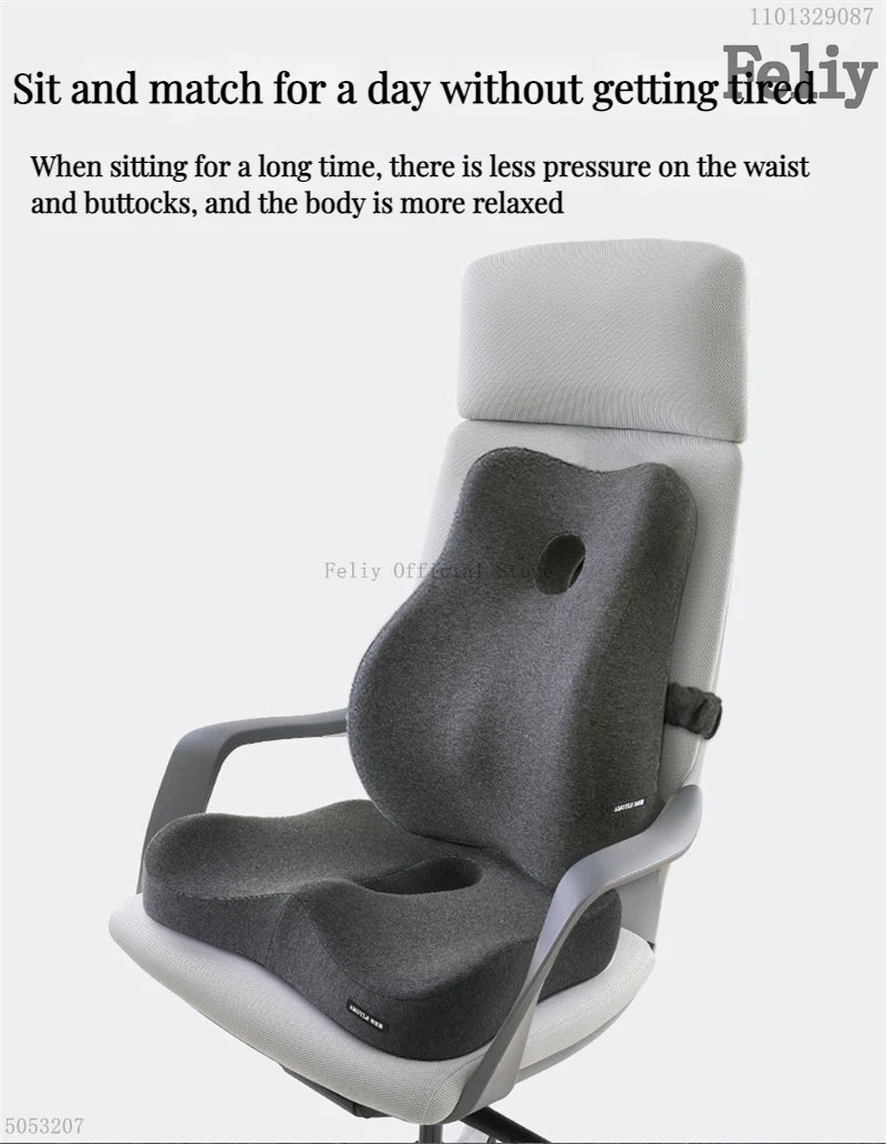 Memory Foam Car Seat Support Waist Cushion Massage Lumbar Orthopedic Pillow Office Chair Buttock Cushion Pain Relief Pillow Sets