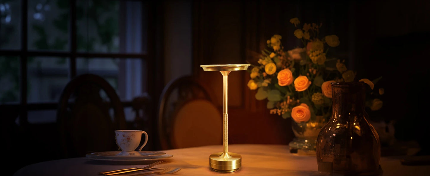 Rechargeable Table Lamp LED Touch Sensor Desktop Night Light Wireless Reading Lamp for Restaurant Hotel Bar Bedroom Decor Light