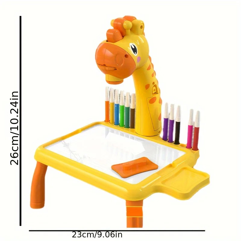 Children led projector drawing table toy painting set table educational board learning tools painting toys for children