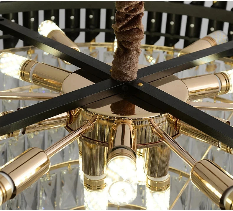 Villa Luxury Living Room Chandelier K9 Crystal Restaurant Pendant Lights Modern Ceiling Chandelier Dining Table Indoor Home Lamp