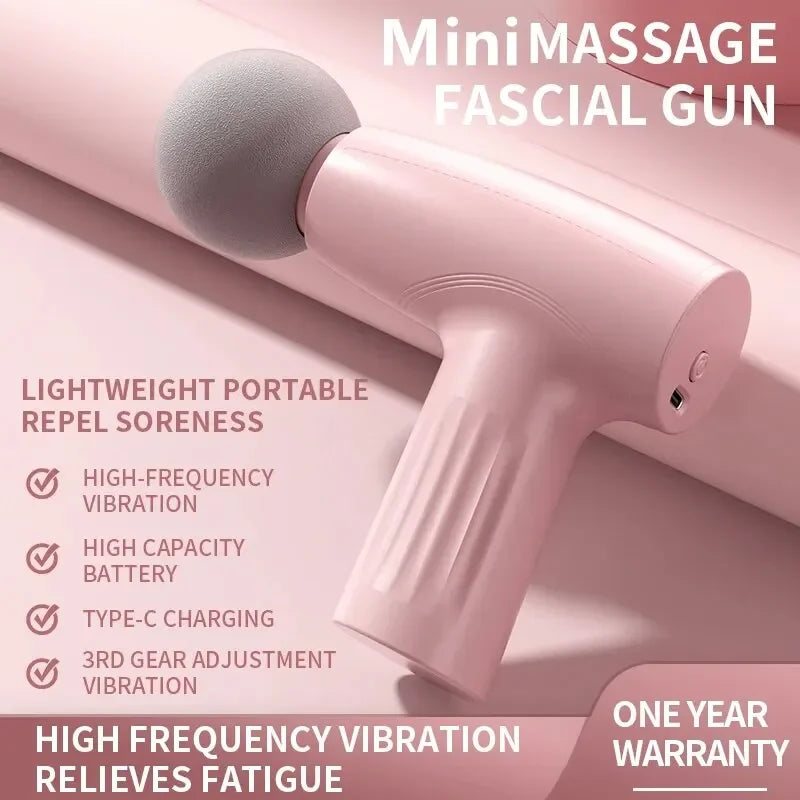 Mini Fascial Massage Gun Vibration Massage Machine Muscle Relaxation Neck And Back Compression Massager Portable Fitness
