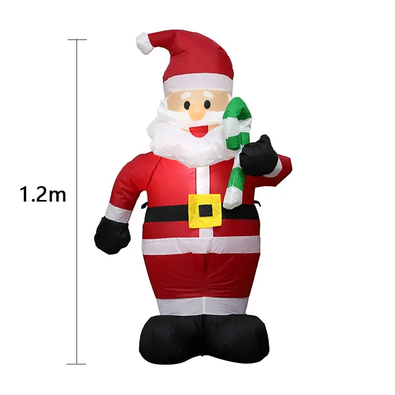 1pc Christmas Decoration Inflatable Toy Gift Snowman Penguin Built-in LED Lights Indoor Outdoor New Year Party DIY Garden Decor