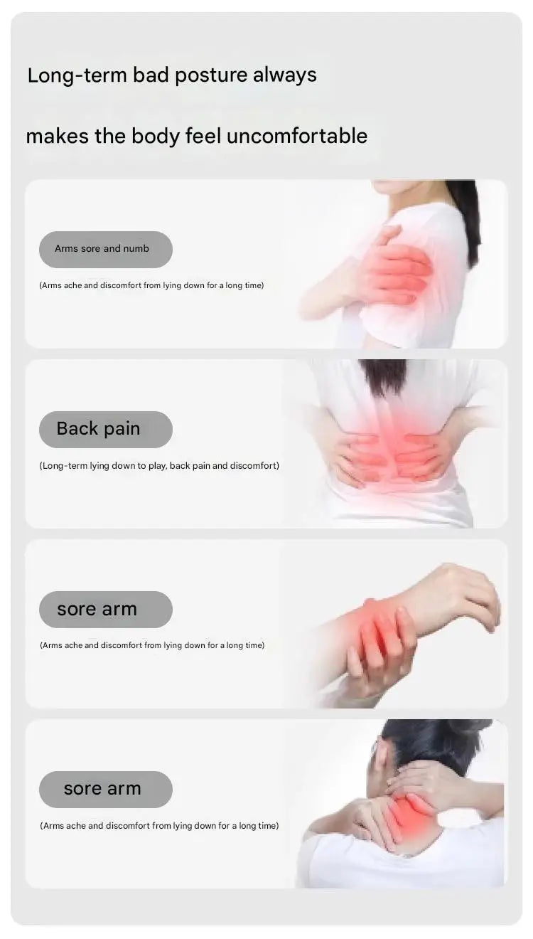 Multi-Position Memory Foam Pillow – Cooling Bed/Floor Cushion for Stomach Sleepers, 60x36x22cm