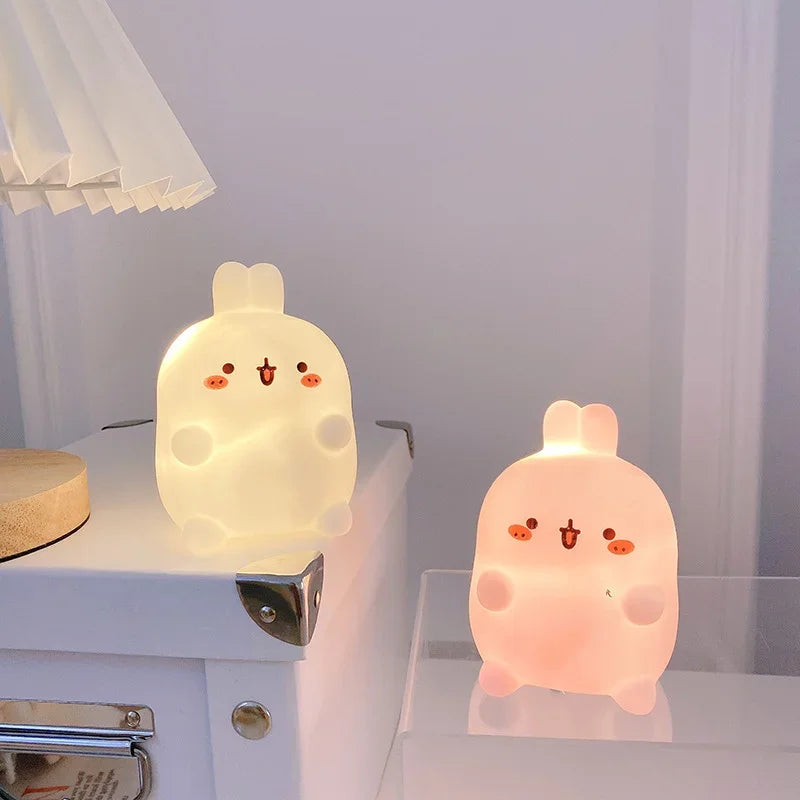 Rabbit Night Light – Cute Battery-Powered LED Lamp for Bedroom or Gifts