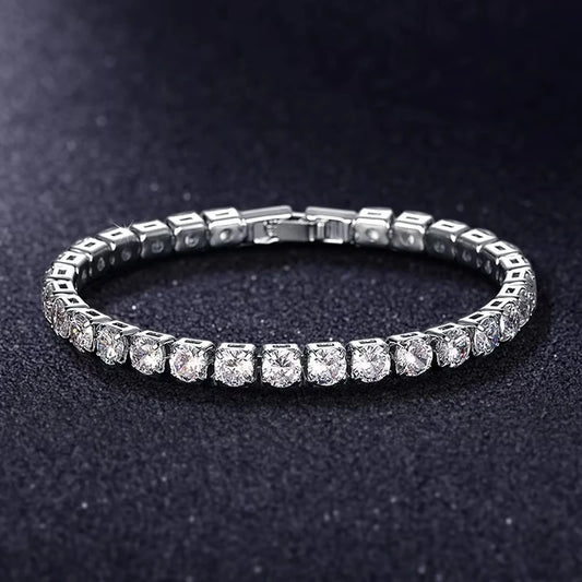 New Luxury Gold Silver Color on Hand Princess Bracelet Bangle for Women Anniversary Gift Jewelry Wholesale