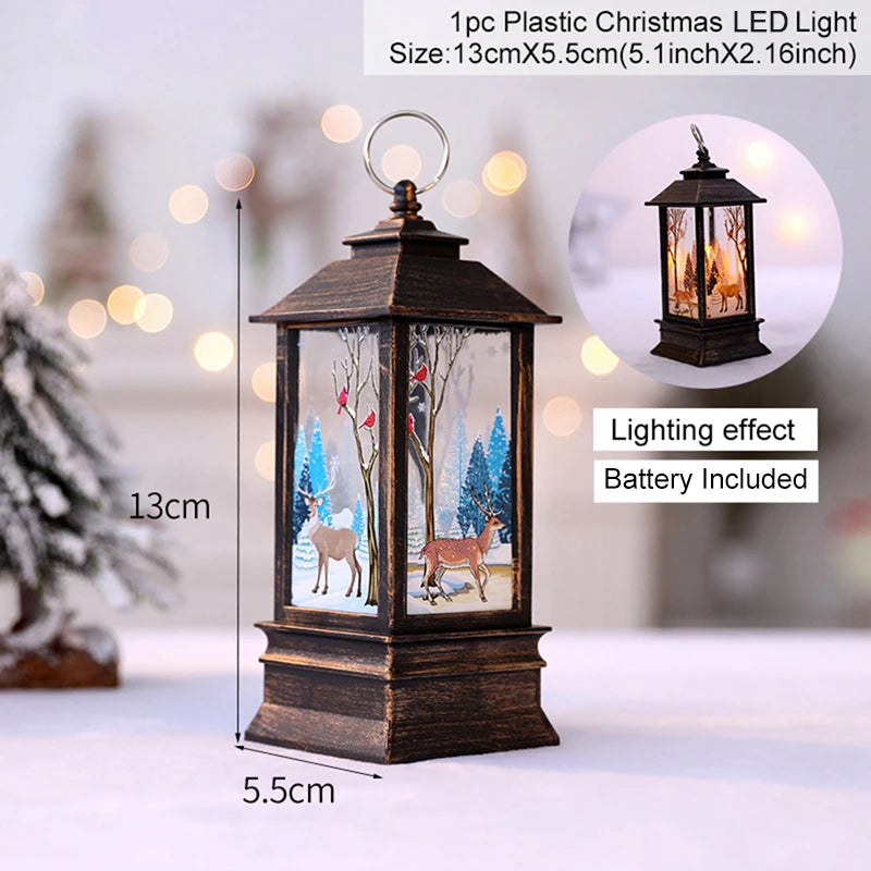 Christmas Lantern Light Merry Christmas Decorations for Home 2025 Christmas Tree Ornaments Xmas Gifts New Year 2026