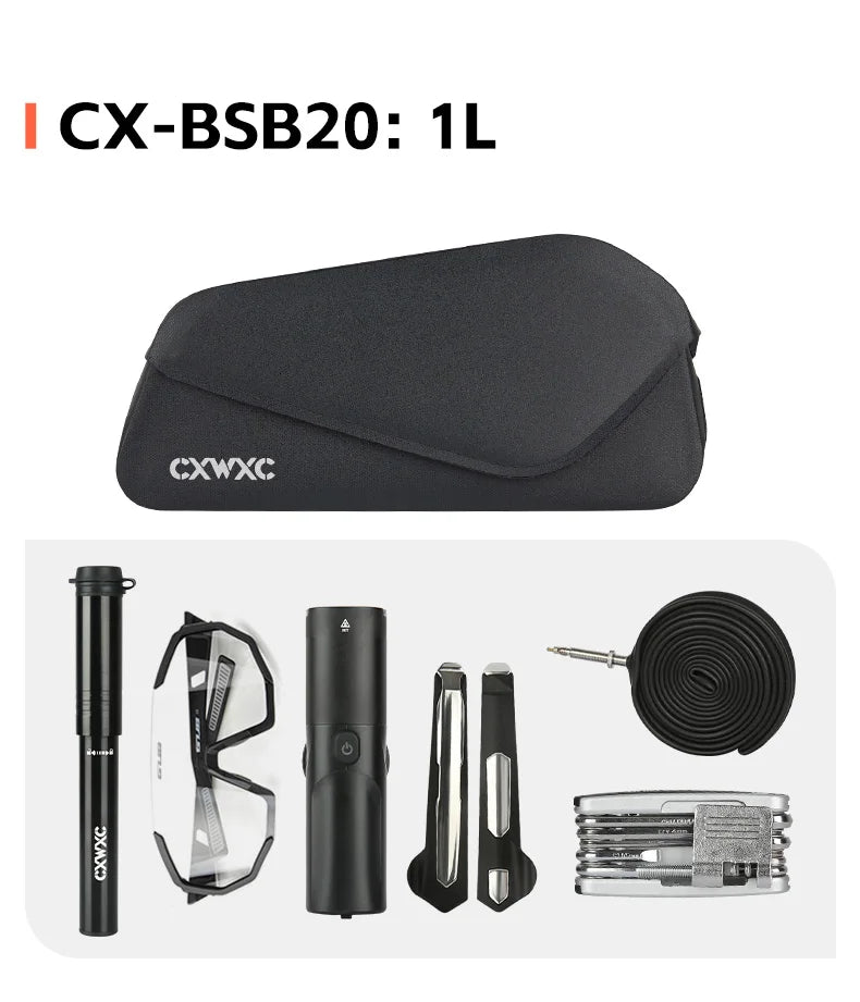 CXWXC Bicycle Magnetic Lid Top Tube Bag With Bolts Mounted & Straps Two Way Install MTB Road Bike Waterproof Front Frame Bag