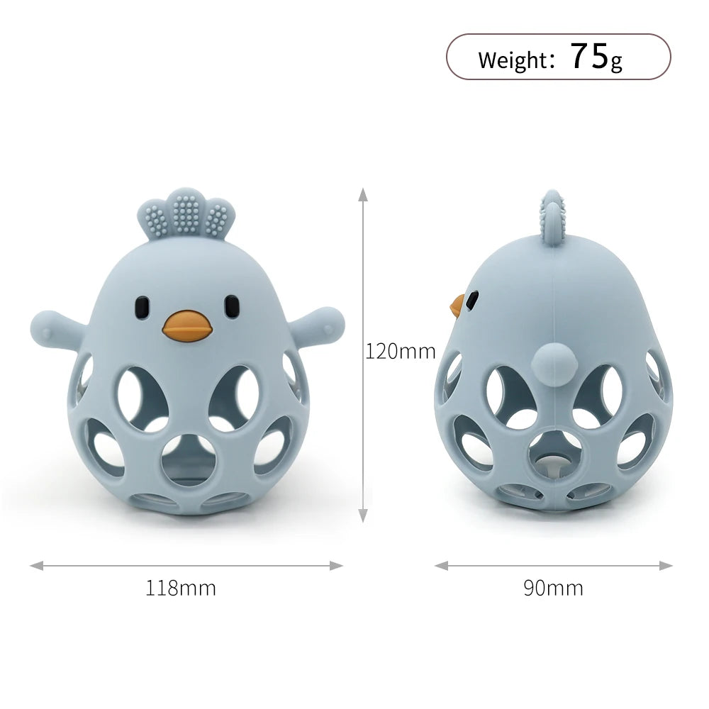 Baby Teether Gloves – Cartoon Chick Silicone Teething Toy for Dental Care & Gum Relief