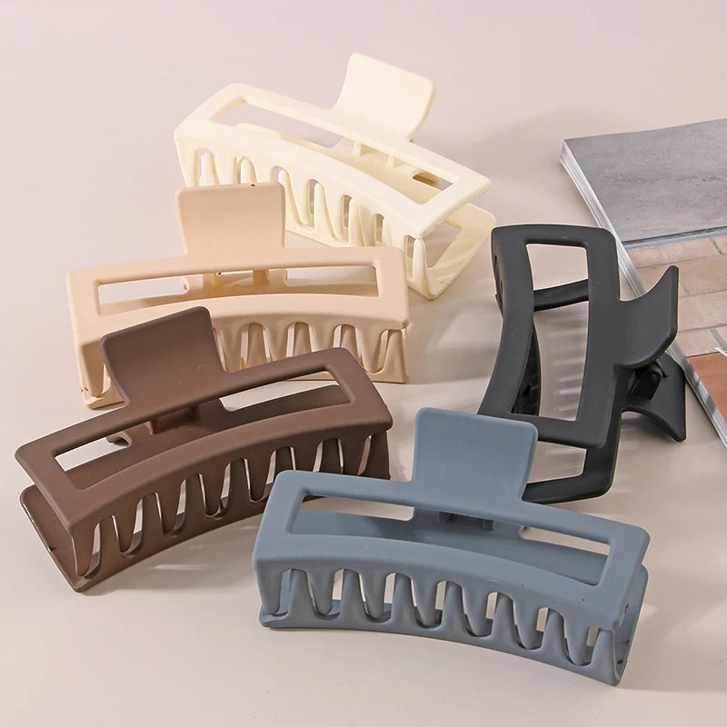 8.5cm 10.5cm Large Square Matte Hair Claw Clip Non Slip Solid Color Shark Hair Clip for Women Girls Hair Accessories