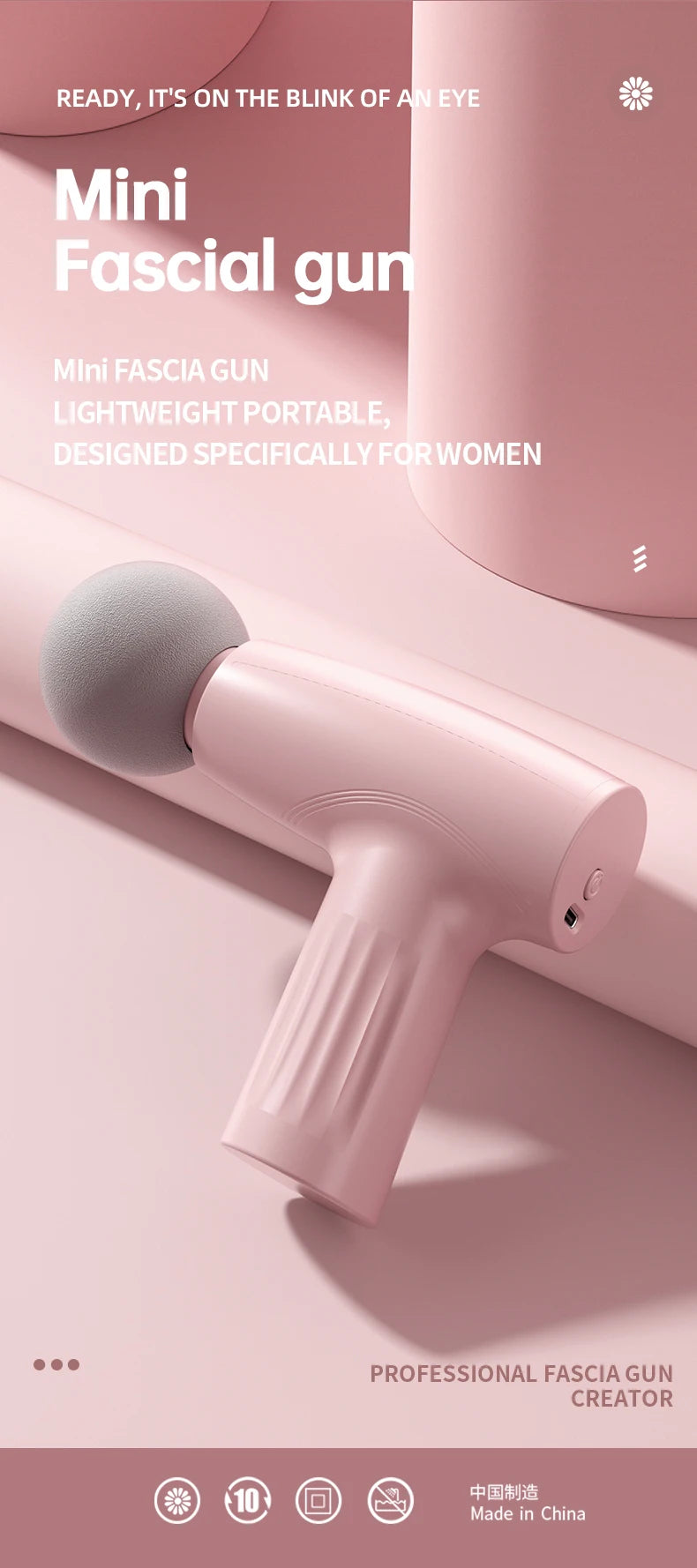 Mini Fascial Massage Gun Vibration Massage Machine Muscle Relaxation Neck And Back Compression Massager Portable Fitness