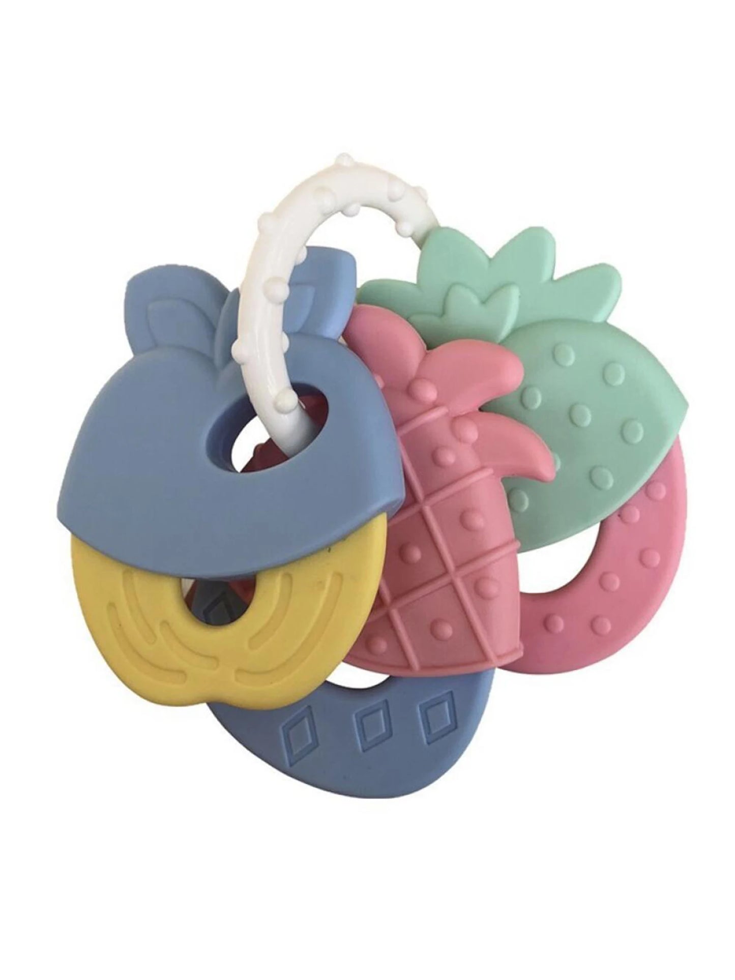 Fruit Macaroon Teether Teething toys for teething babies Easy to grip Food-grade silicone Anti-Swallowing design