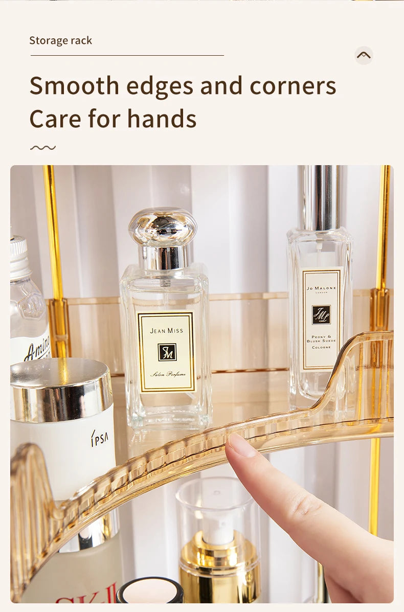 Makeup Storage Shelf Corner Bathroom Counter Organizer Bathroom Countertop Shelf Makeup Storage Clear Perfume Tray Holder