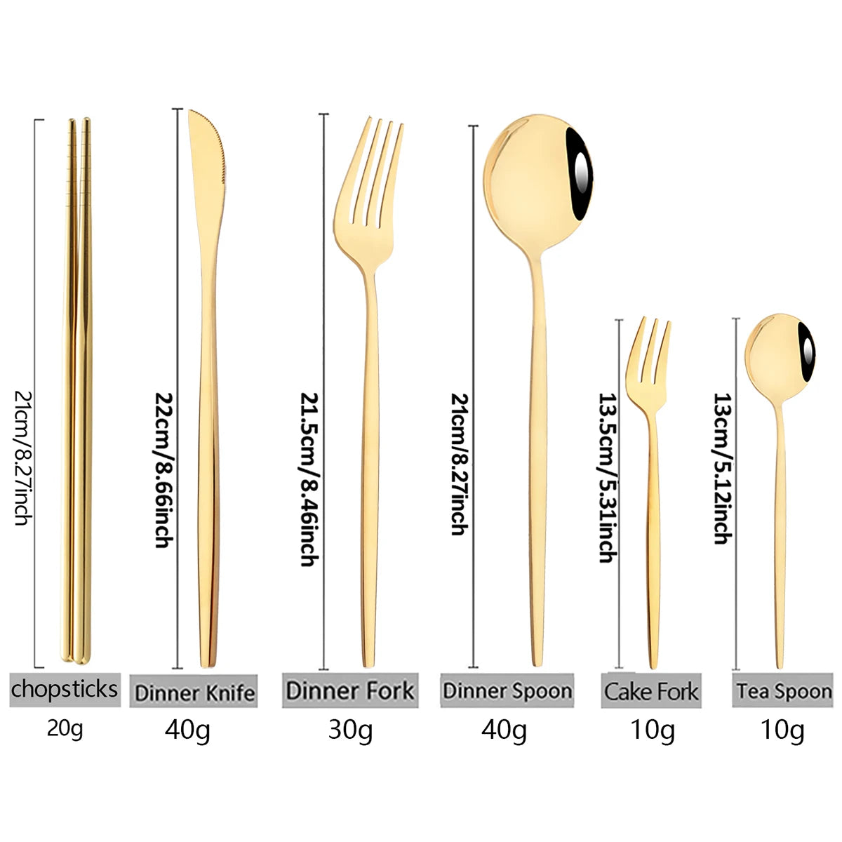 36pcs Black Gold Cutlery Set Knife Fork Spoon Chopsticks Dinnerware Set Stainless Steel Cake Forks Teaspoons Tableware Flatware