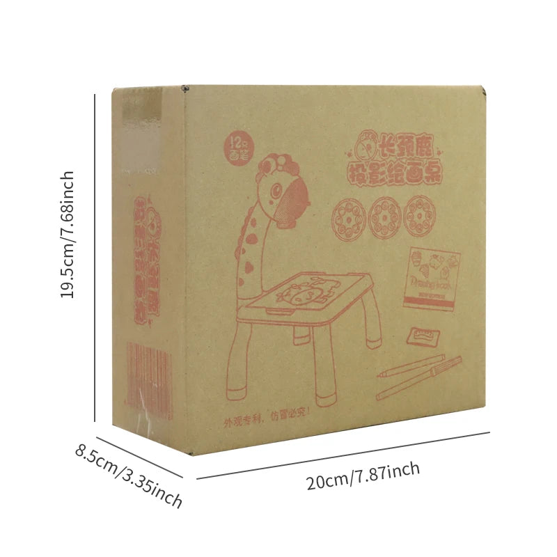 Deer projection drawing board Light music learn large drawing table boys and girls puzzle graffiti writing board birthday gift