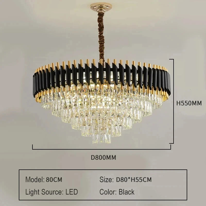 Villa Luxury Living Room Chandelier K9 Crystal Restaurant Pendant Lights Modern Ceiling Chandelier Dining Table Indoor Home Lamp