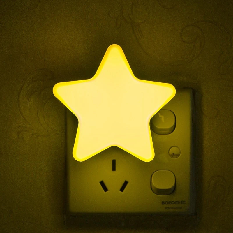 LED Stars Night Lights EU/US Plug Night Lamp Light Home Decoration Bedroom Bedside Baby Room Living Room Corridor Lighting