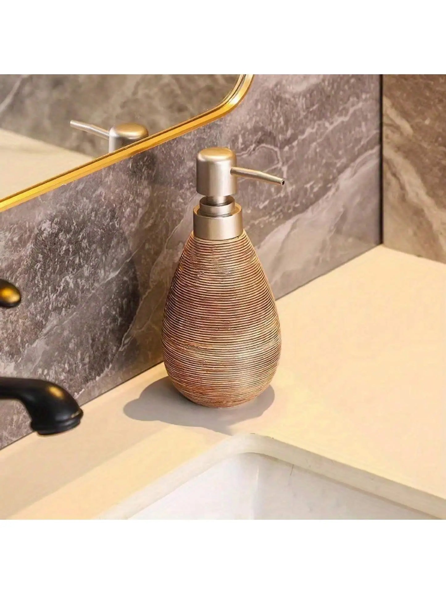 Creative Retro Style Ceramic Push-Type Soap Dispenser With Pump,  Hand Soap Bottle, Suitable For Bathrooms Kitchens And Toilets