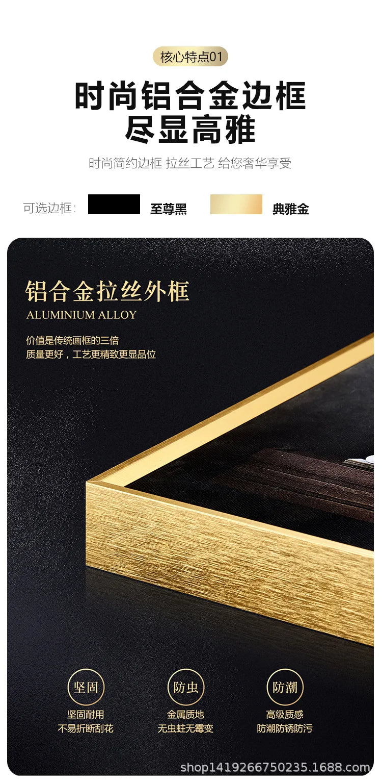 Simple modern fashion aluminum wall clock clock with temperature calendar clock