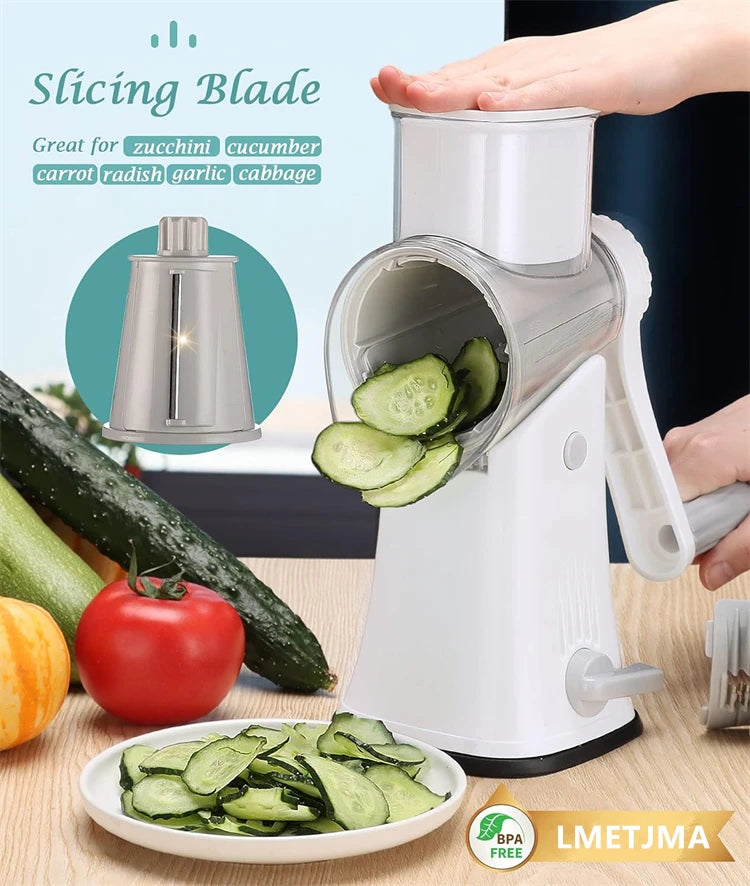 5-in-1 Rotary Cheese Grater & Vegetable Slicer