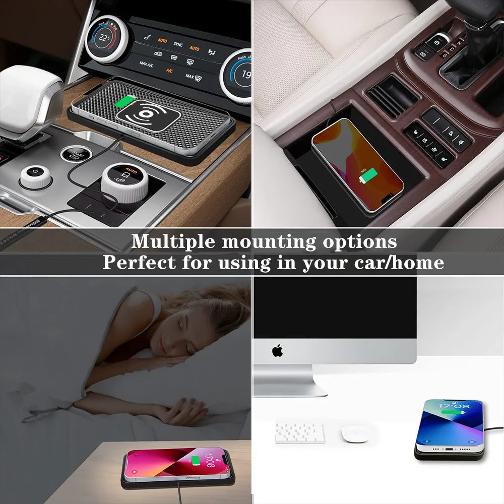 Car Wireless Charger Non-Slip Pad Silicone Fast Charging Wireless Charger for Car for IPhone 15 14 Xiaomi Huawei Samsung S23 S22