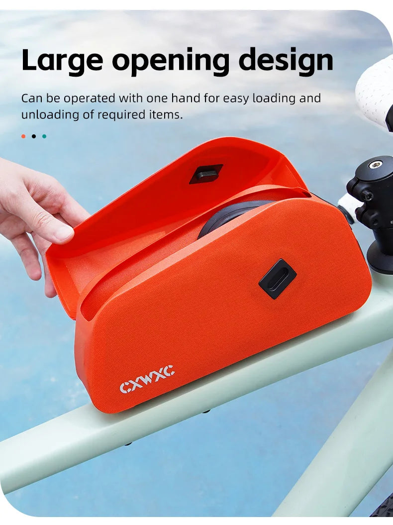 CXWXC Bicycle Magnetic Lid Top Tube Bag With Bolts Mounted & Straps Two Way Install MTB Road Bike Waterproof Front Frame Bag