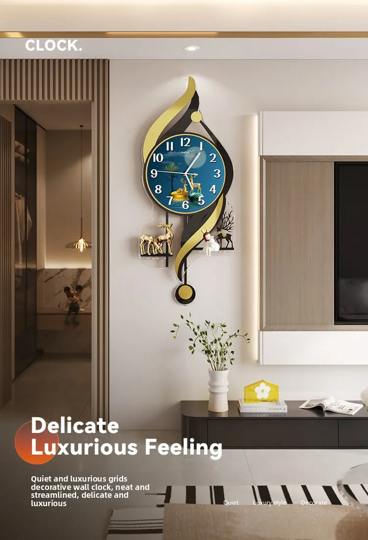 Simple And Modern Home Furnishings Creative Wall Clock Aesthetic Design Silent Digital Clock Restaurant Wall Clock Room Decor