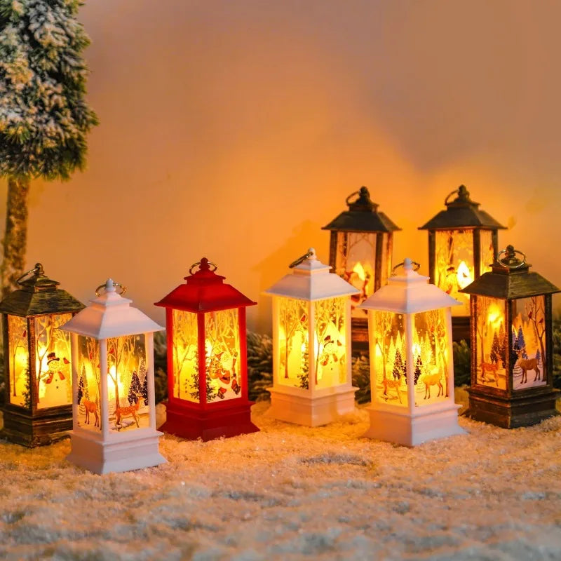 Christmas Lantern Light Merry Christmas Decorations for Home 2025 Christmas Tree Ornaments Xmas Gifts New Year 2026