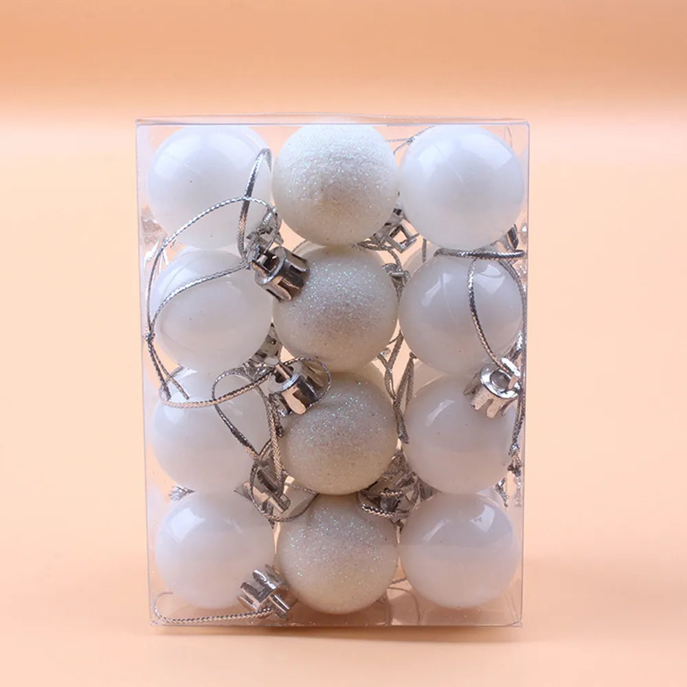 24pcs 3cm Glitter Christmas Ball Ornament Hanging Bauble Ball Gold Pink Champagne Christmas Tree Decorations New Year Gift