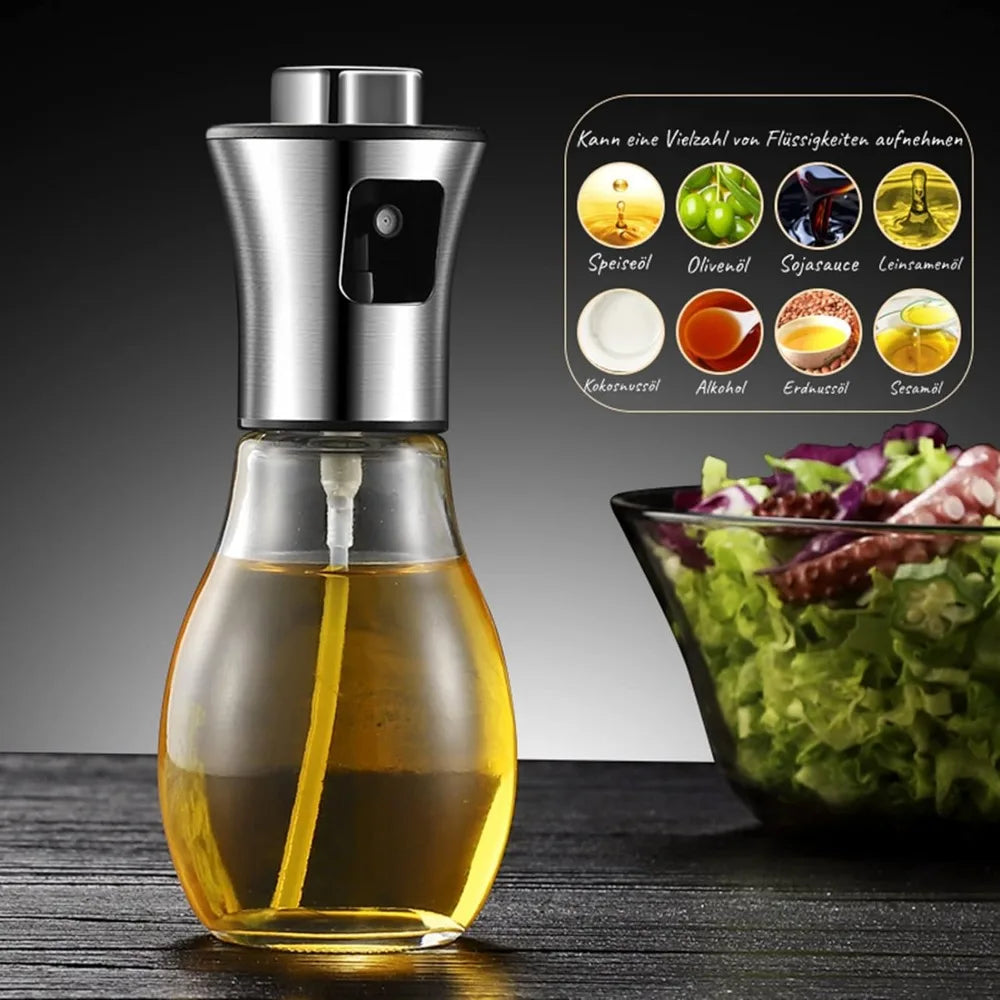 Oil Spray Pot Oil Sprayer For Cooking Spray Bottle Barbecue Multi-Function Air Fryer Glass High-Pressure Baking Oil Pot Kitchen