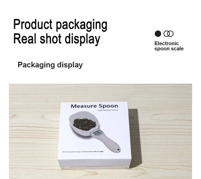 Pet Food Scale Digital Display Kitchen Scale LCD Electronic Precision Weighing Tool Dog Cat Feeding Food Measuring Spoon