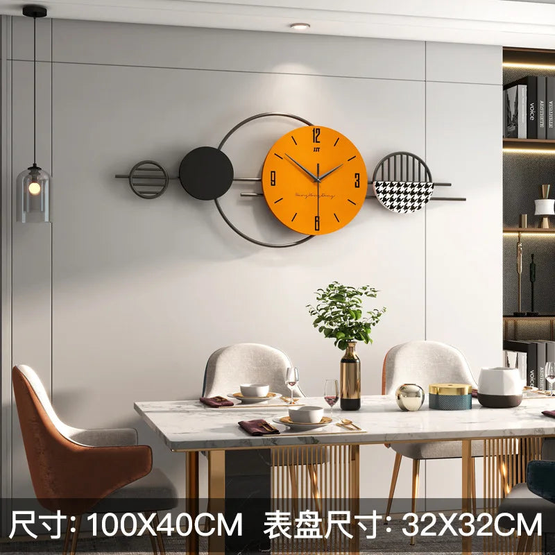 Nordic Luxury Wall Clock Creative Modern Living Room Decor Silent Scandinavian Dining Room Wall Art Clock
