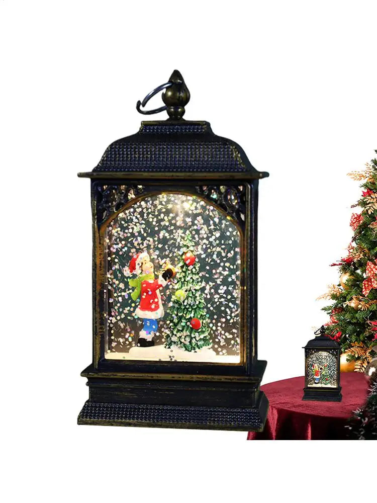 Christmas Snow Globe Lantern Christmas Scene Lighted Snow Globes Home Decoration Accessories Holiday Decoration Gift