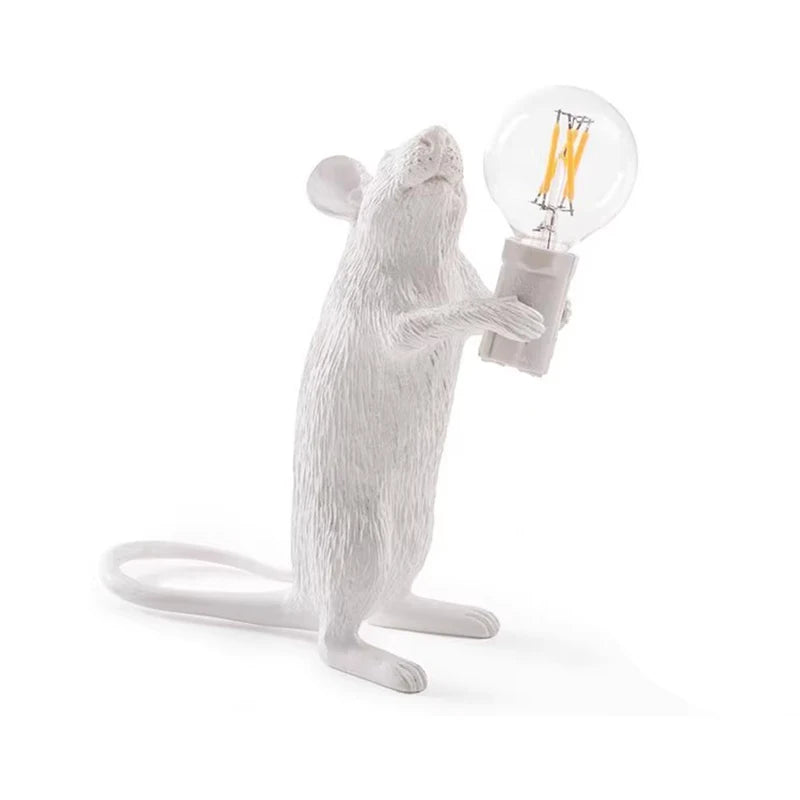 Nordic LED Table Lights Resin Animal Mouse Rat Cat Squirrel LED Night Lights Table Lamps Home Decor Desk Lamp Lighting Fixtures