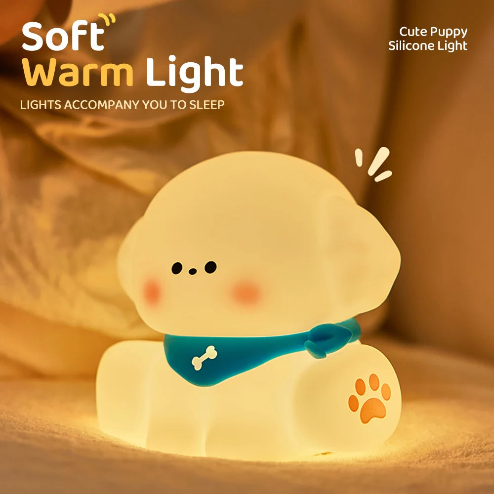 Baby Night Light – Rechargeable Dog Shaped Nursery Lamp with Touch Control & Timer