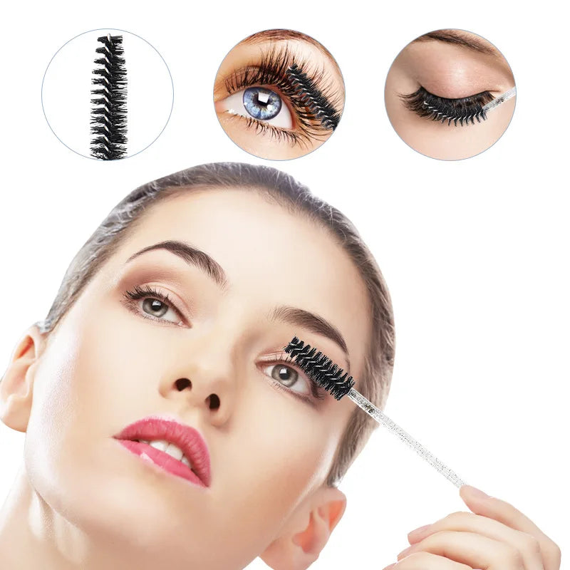 500/1000pcs Eyelash Brush Applicator Wholesale Lash Mascara Wands Brushes For Eyelash Extension Eyebrow Spoolies Beauty Tools