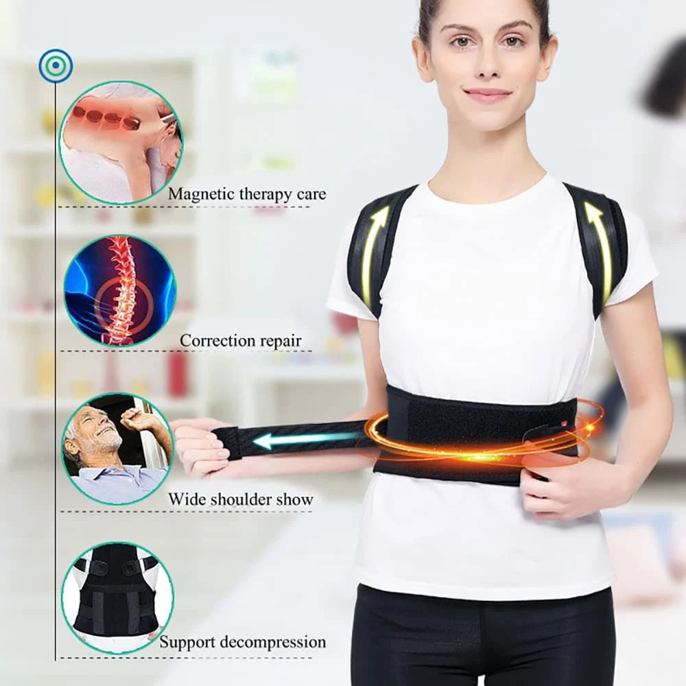 Top Adjustable Magnet Posture Corrector Back Corset Belt Straightener Brace Shoulder Corrector Lumbar Postura Braces Supports