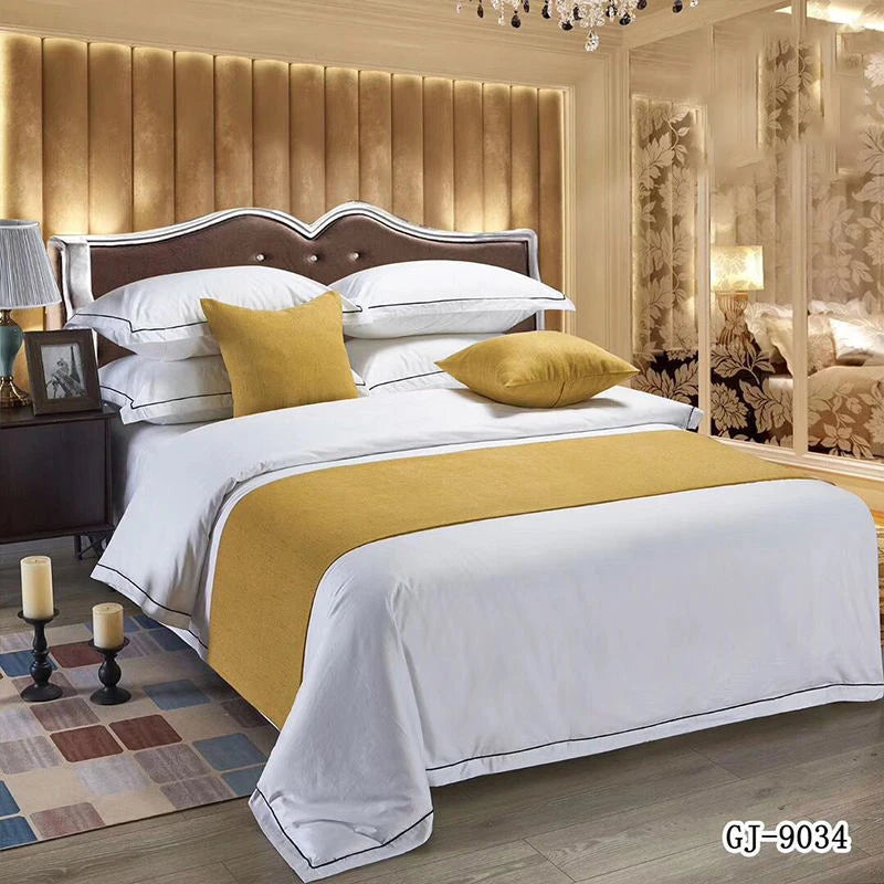 Jacquard Bed Runner Pillow Case Scarf Solid Soft Luxury Bedding Protector Slipcover Bedroom Guestroom Hotel Wedding Room Decor