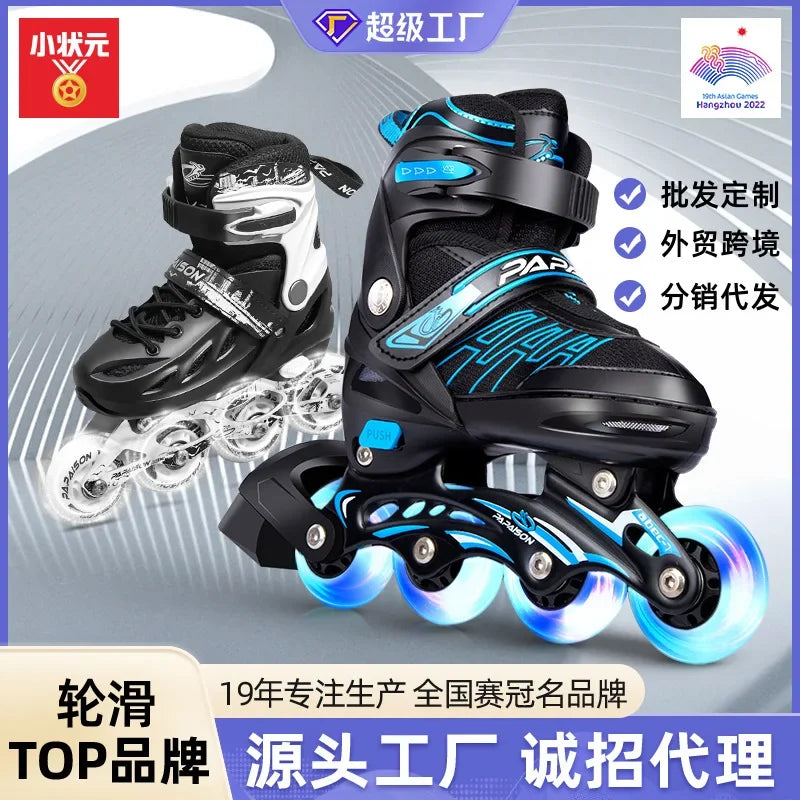 Adjustable Inline Roller Skate Shoes Professional Flashing Sliding Sneaker Outdoor Racing Speed Skating 4 Wheels Shoes Gifts