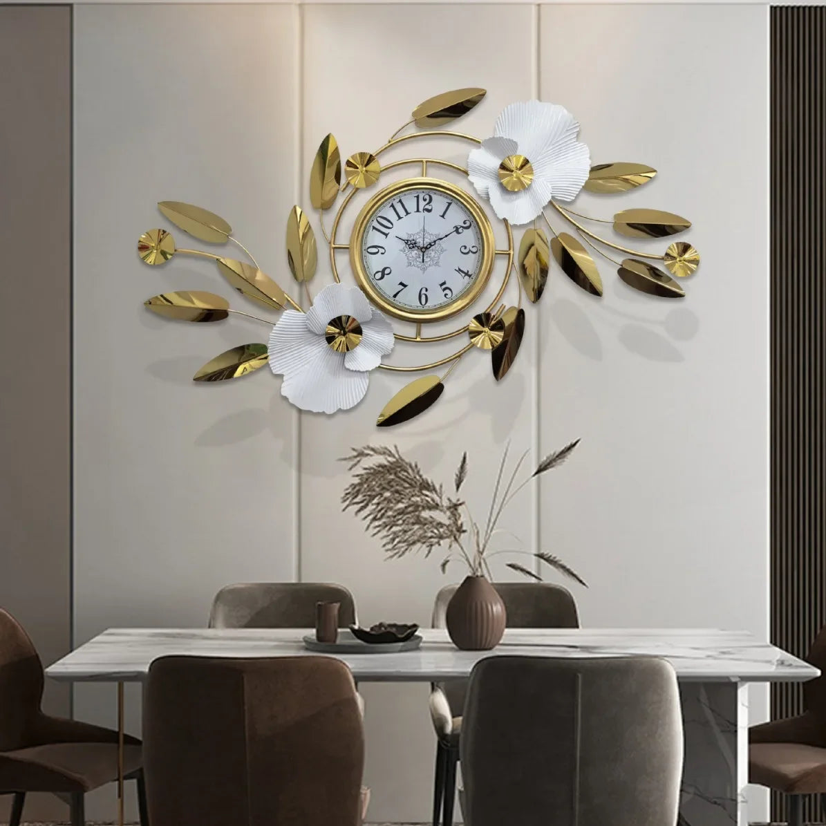 2025 New Large Nordic Fashion Wall Clocks Living Room Modern Quiet Quartz Clock Creative Home Decor Restaurant Background Wall