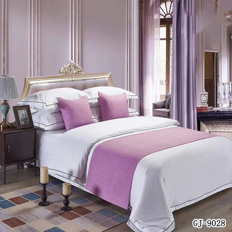 Jacquard Bed Runner Pillow Case Scarf Solid Soft Luxury Bedding Protector Slipcover Bedroom Guestroom Hotel Wedding Room Decor