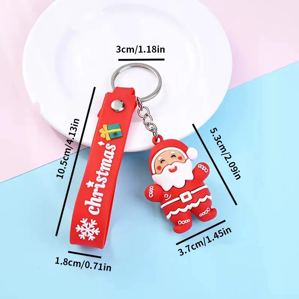 6PCS/3PCS/1PC - Cute Christmas with Pimp Keychain Cartoon 3D Santa Claus Pendant - Suitable for Christmas Gifts, Activities, Ope