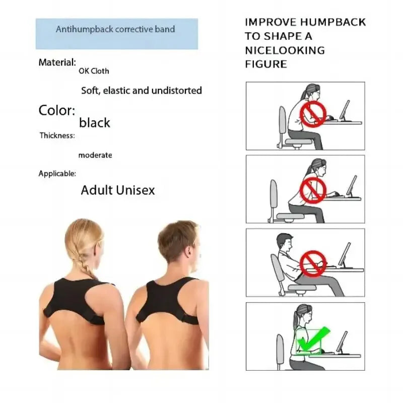 Adjustable Back Support Belt - Lightweight Posture Reminder