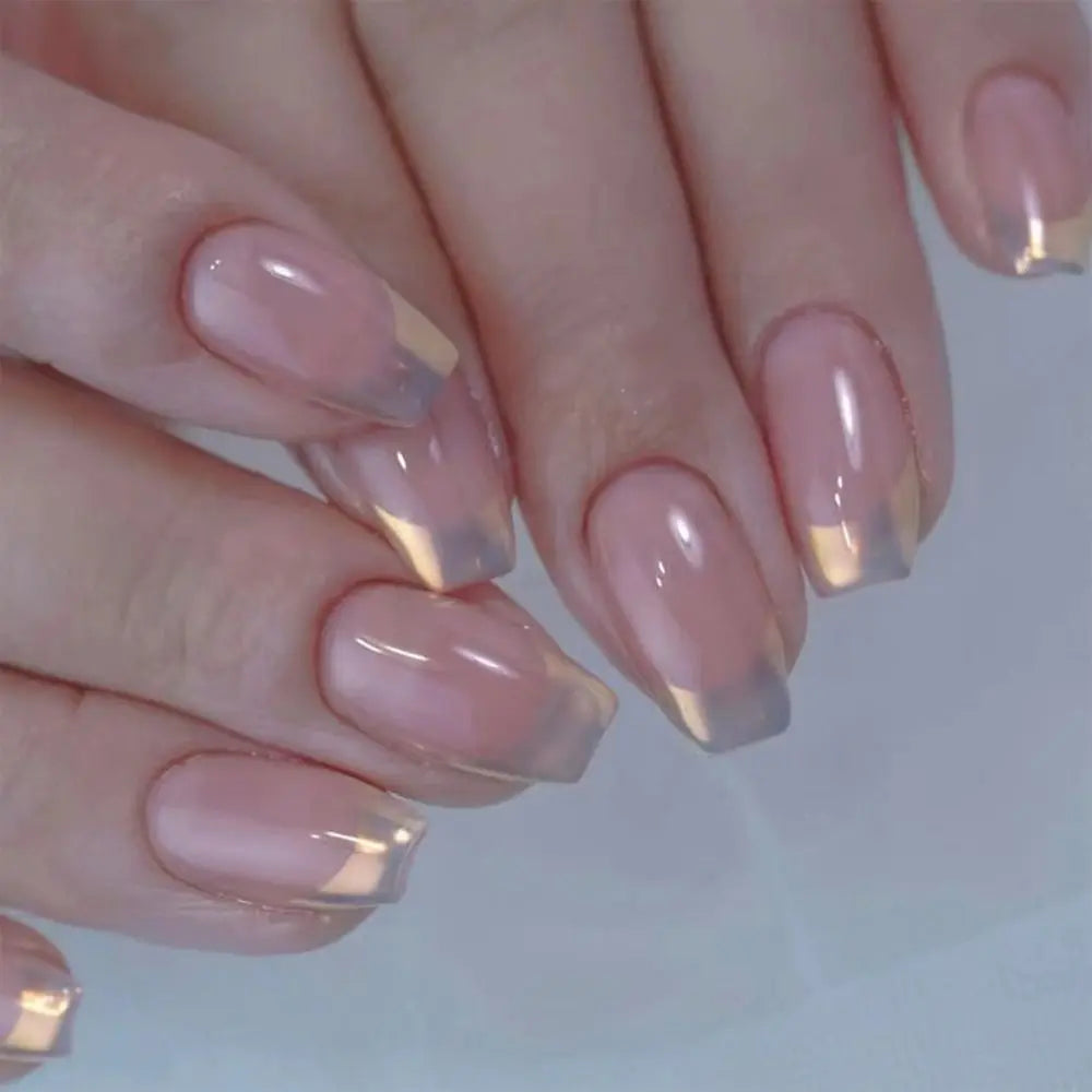 24PCS waterproof French Ombre Press-On Nails