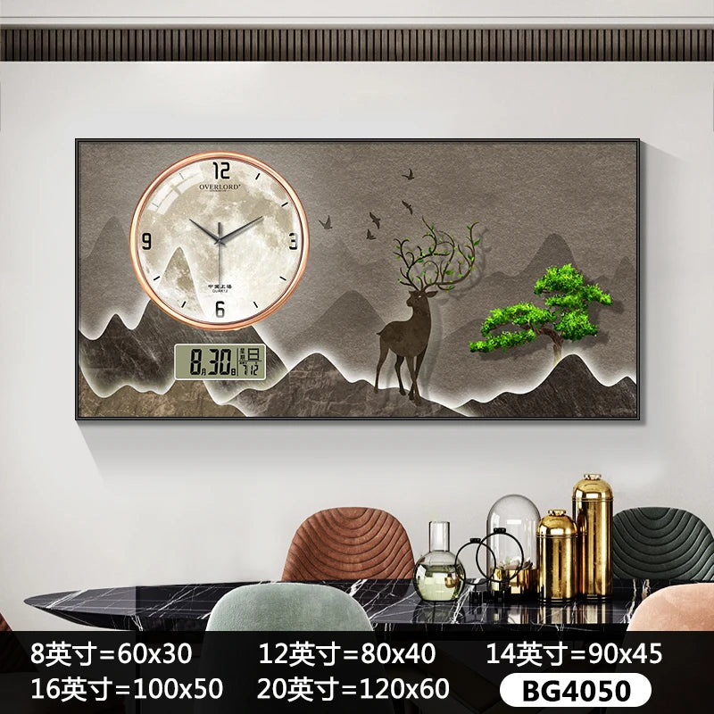 Modern light luxury perpetual calendar electronic clock wall clock living room decorative painting table wall clock
