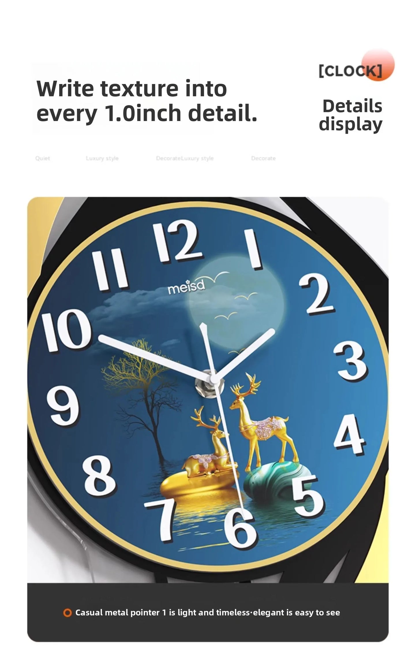 Simple And Modern Home Furnishings Creative Wall Clock Aesthetic Design Silent Digital Clock Restaurant Wall Clock Room Decor