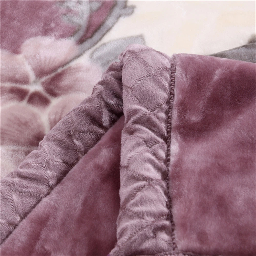 Super Soft Warm Fluffy Weighted Blanket Double Layer Raschel Mink Blanket For Double Bed Winter Bedspread Thick Blanket
