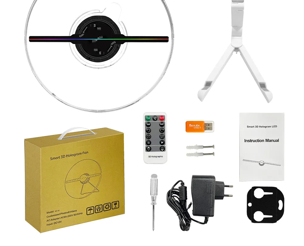 3D holographic fan screen rotating display air virtual stereoscopic imaging led projector wifi outdoor advertising machine