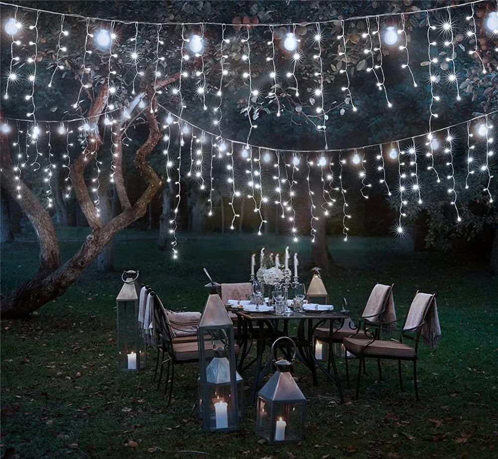 Christmas Decoration 2025 Fairy Lights Led lcicle String Lights Outdoor Curtain Garland Street Garland On The House Party 2026