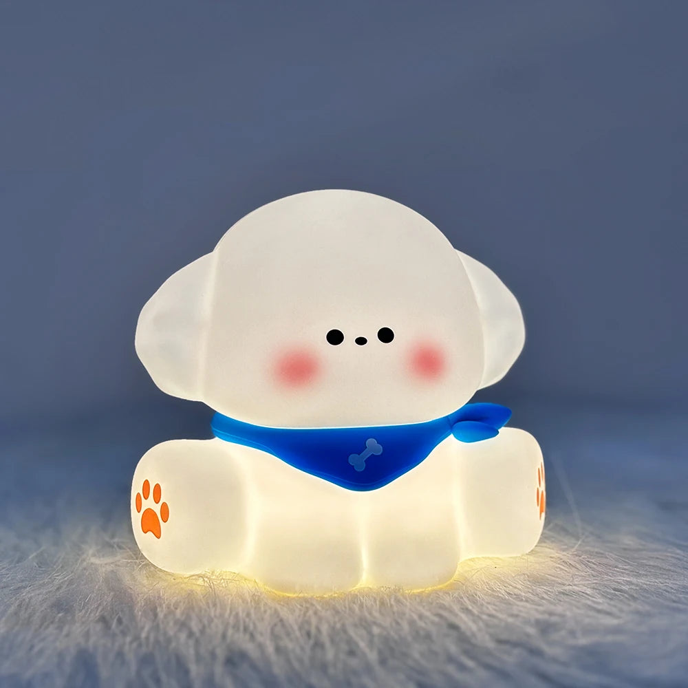 Baby Night Light – Rechargeable Dog Shaped Nursery Lamp with Touch Control & Timer